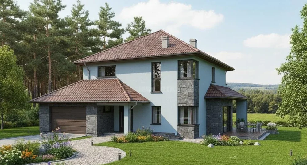 Проект Двухэтажный дом 16 на 16, 256 м2