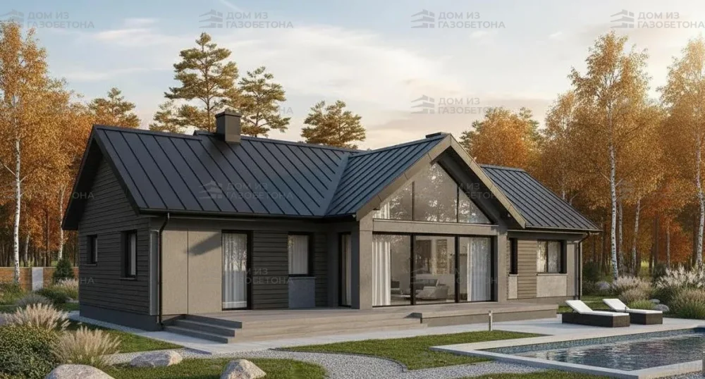 Проект Одноэтажный дом 18 на 10, 120 м2