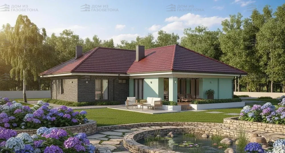 Проект Одноэтажный дом 15 на 18, 170 м2