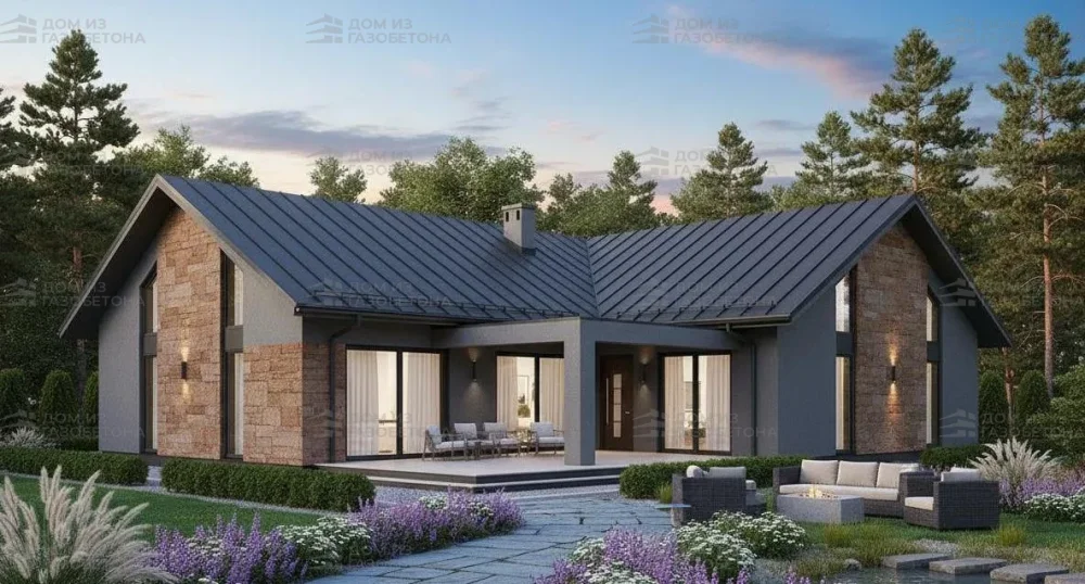 Проект Одноэтажный дом 17 на 19, 192 м2