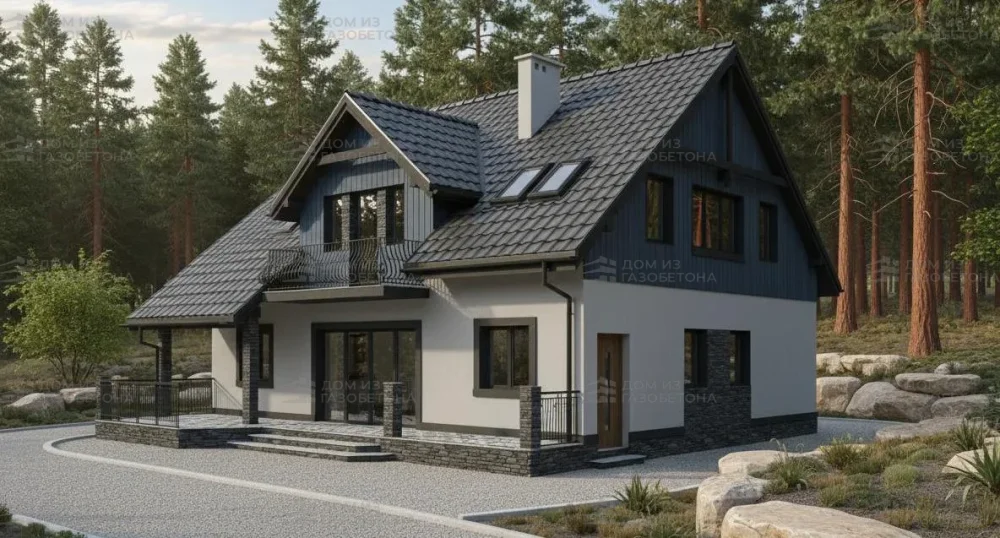 Проект Двухэтажный дом 12 на 13, 157 м2