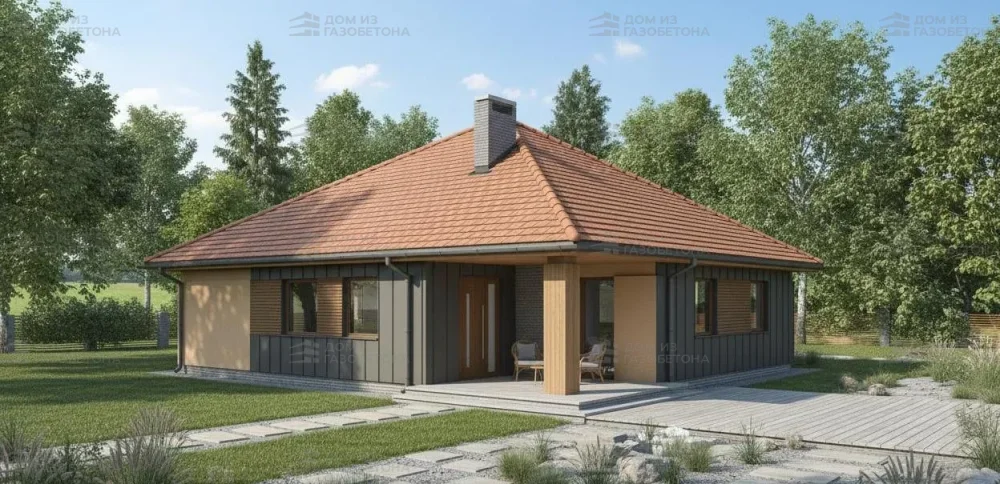 Проект Одноэтажный дом 14 на 17, 143 м2